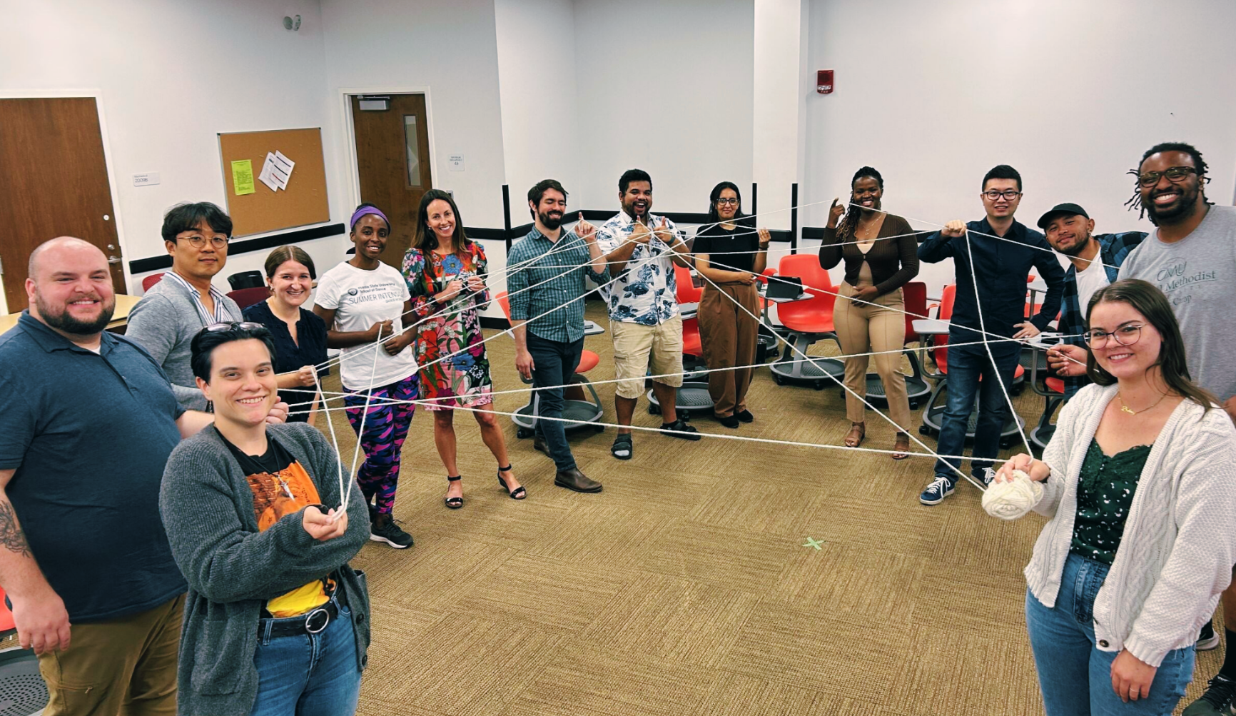 Arts Admin classroom with string