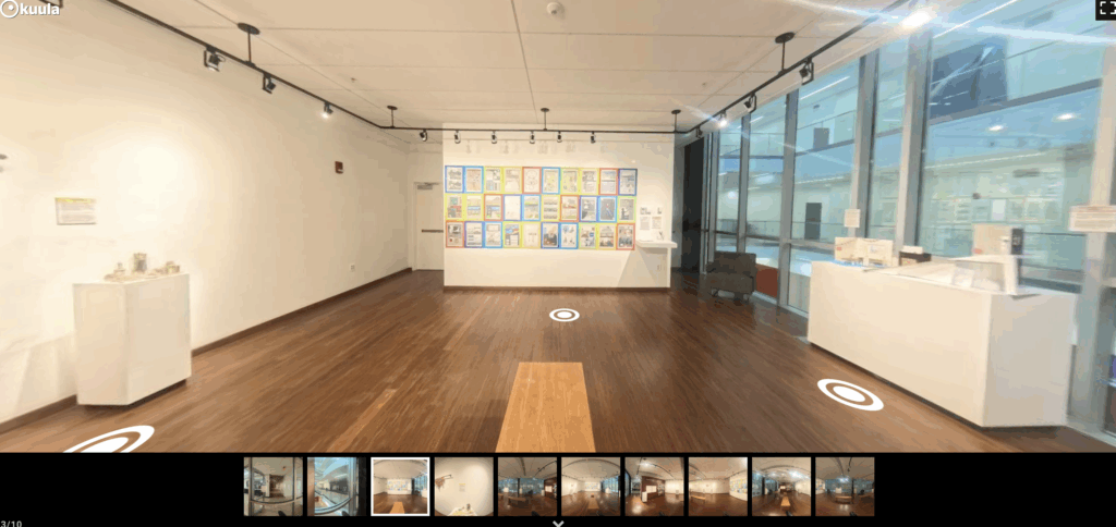 an art gallery with big windows and open floors